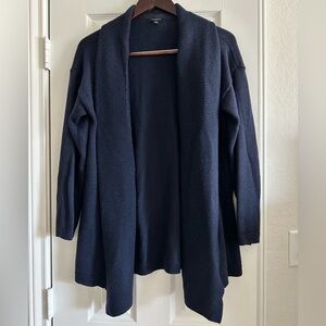 TALBOTS Women's Navy Open Front Shawl Collar Knit Cardigan Sweater, Size Medium